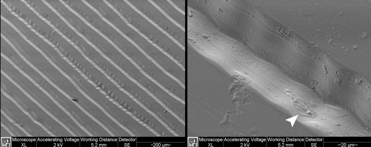 Electron-microscope-groove